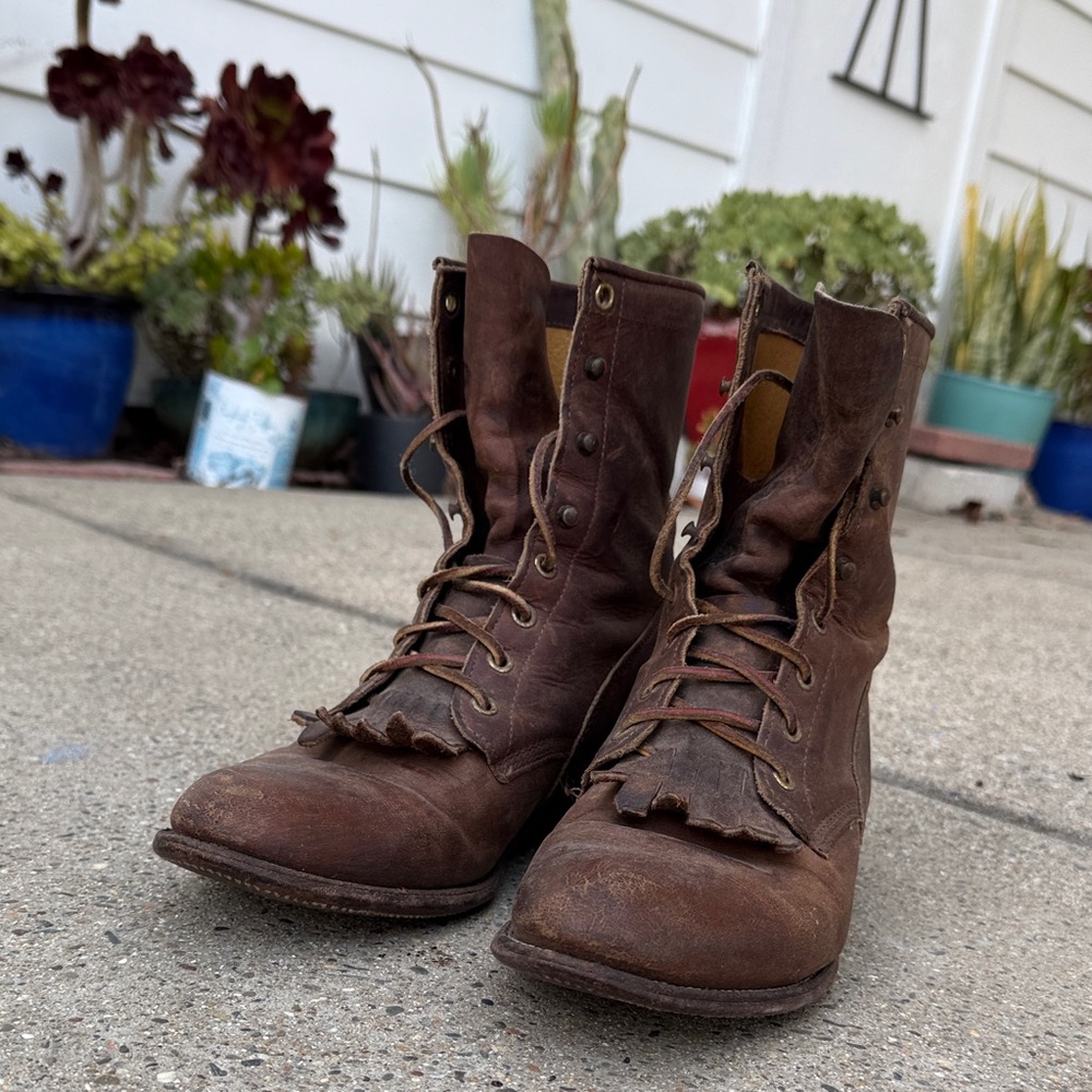 Justin Boots Women's Brown Leather Heeled Boots